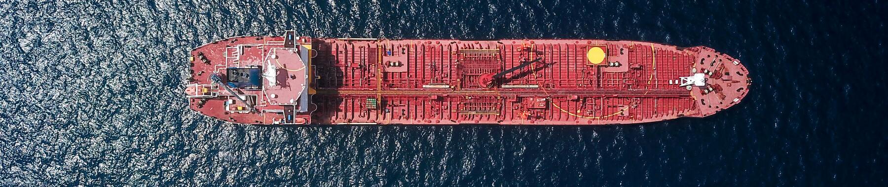 Aerial satellite image with ships highlighted